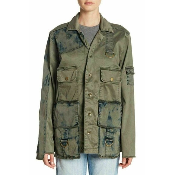 True Religion Womens Militant Green Cargo Jacket M